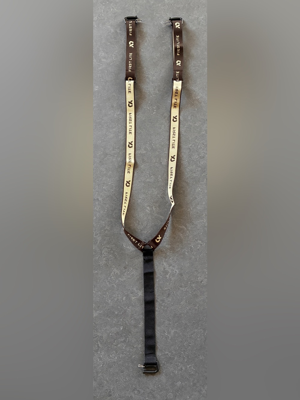 First Lite Brown and Tan Suspenders with Metal Clips